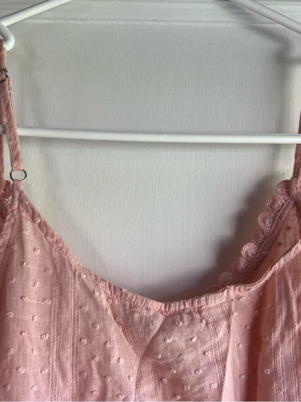 Anthropologie MINE Blush Pink Eyelet Button-Front Cami - Picture 9 of 11